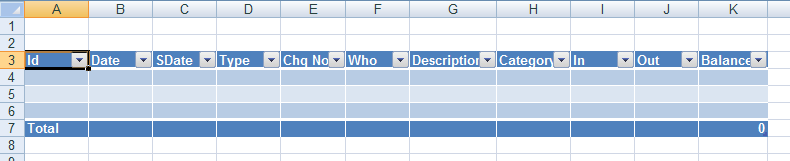First Excel Table
